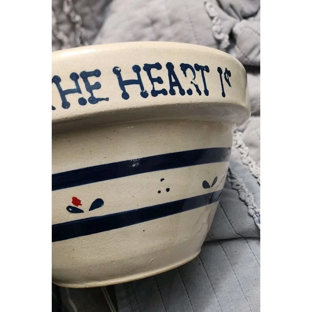 Vtg Robinson Ransbottom Pottery Ohio Bowl Home Where Heart Granny Cottage Core